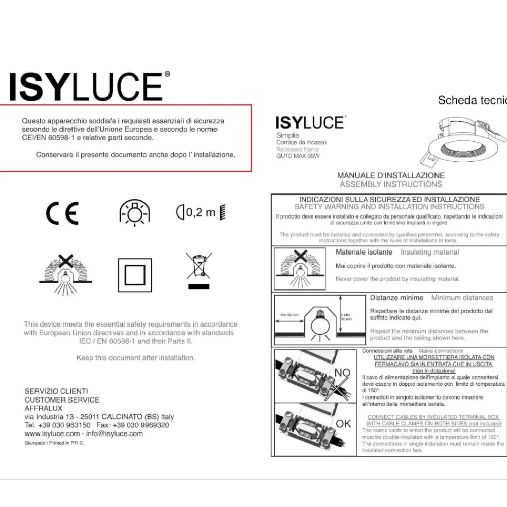 Faretti Da Incasso-IsyLuce Faretto rotondo da incasso per cartongesso nero