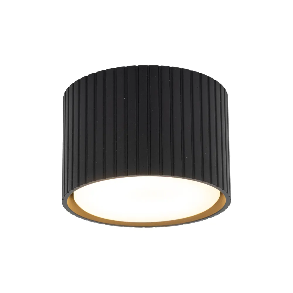 Faretti Da Soffitto-Selezionato da Mazzolaluce Faretto lampada da soffitto cilindro nero rigato gx53