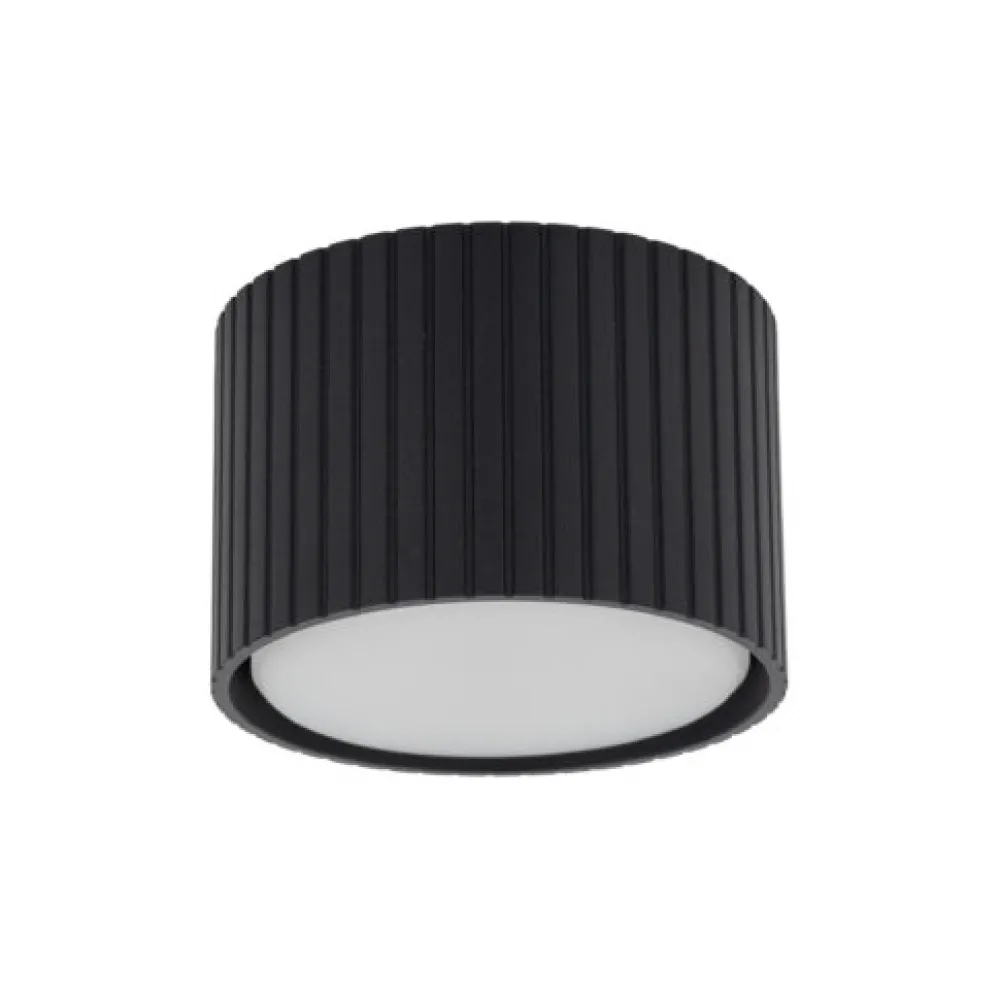 Faretti Da Soffitto-Selezionato da Mazzolaluce Faretto lampada da soffitto cilindro nero rigato gx53