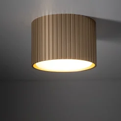 Faretti Da Soffitto-Selezionato da Mazzolaluce Faretto lampada da soffitto cilindro rigato champagne