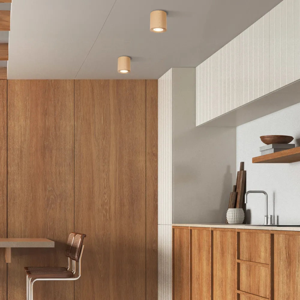Faretti Da Soffitto-Selezionato da Mazzolaluce Faretto lampada da soffitto scandinavo cilindro di legno