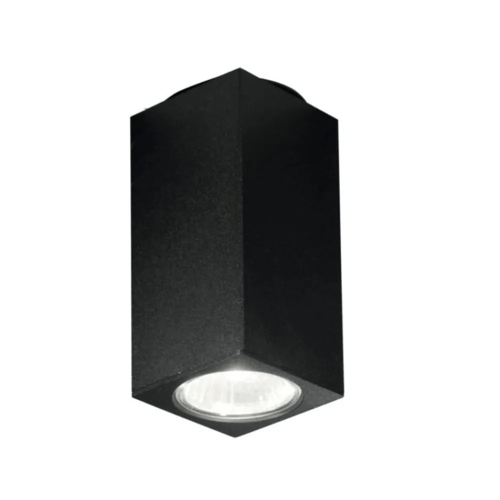 Faretti Da Soffitto-Ondaluce Faretto led a soffitto squadrato nero aloa