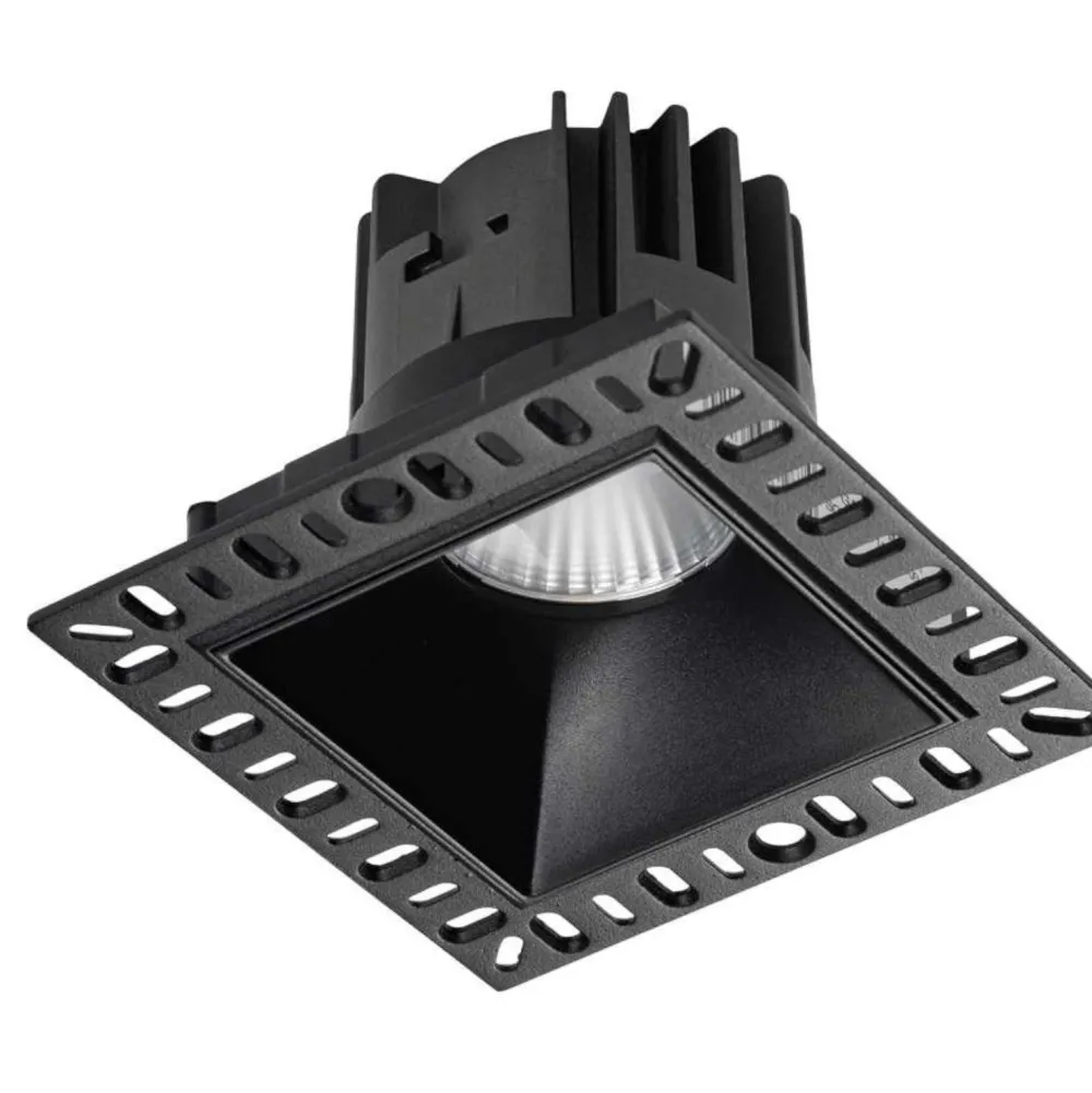 Faretti Da Incasso-Ideal Lux Faretto led da incasso game trimless nero 11w 3000k quadrato