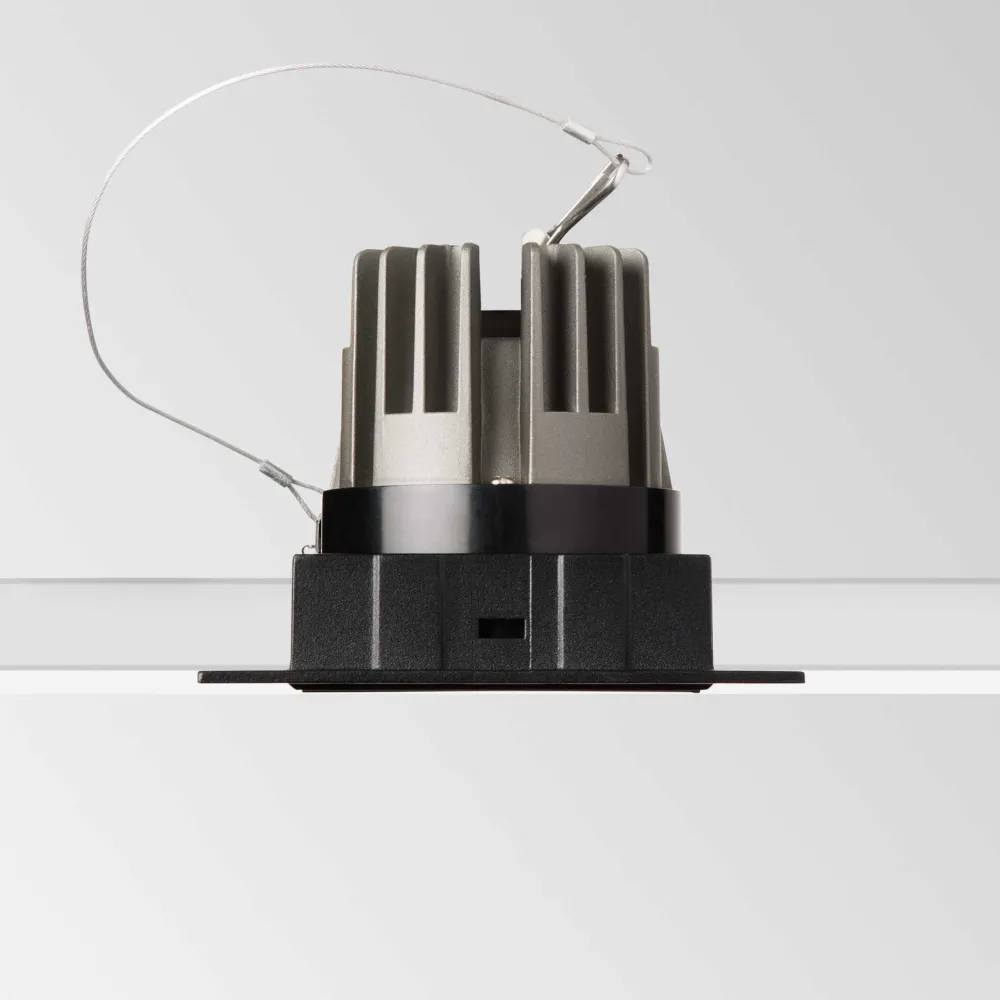 Faretti Da Incasso-Ideal Lux Faretto led da incasso game trimless nero 11w 3000k quadrato