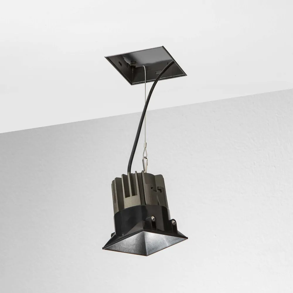 Faretti Da Incasso-Ideal Lux Faretto led da incasso game trimless nero 11w 3000k quadrato