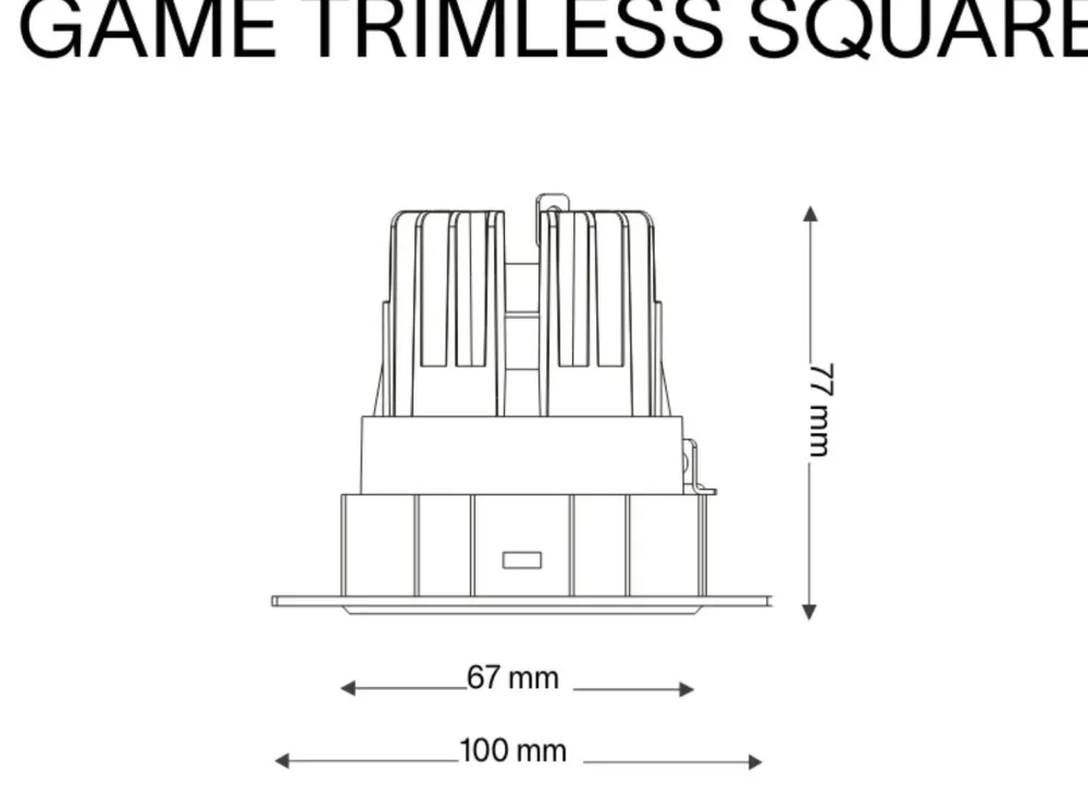 Faretti Da Incasso-Ideal Lux Faretto led da incasso game trimless nero 11w 3000k quadrato