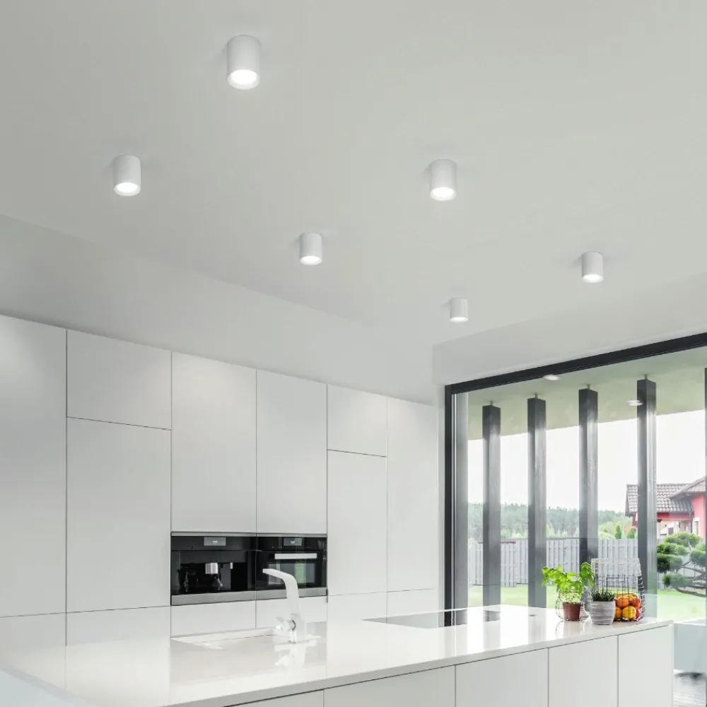 Faretti Da Soffitto-IsyLuce Faretto led da soffitto cilindro bianco 9w 4000k
