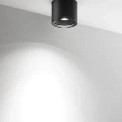 Faretti Da Soffitto-IsyLuce Faretto led da soffitto cilindro nero 20w 3000k focus