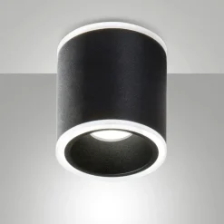 Faretti Da Soffitto-Fabas Luce Faretto led da soffitto nero cilindro 13w 3000k paca