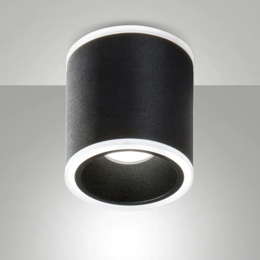 Faretti Da Soffitto-Fabas Luce Faretto led da soffitto nero cilindro 13w 3000k paca