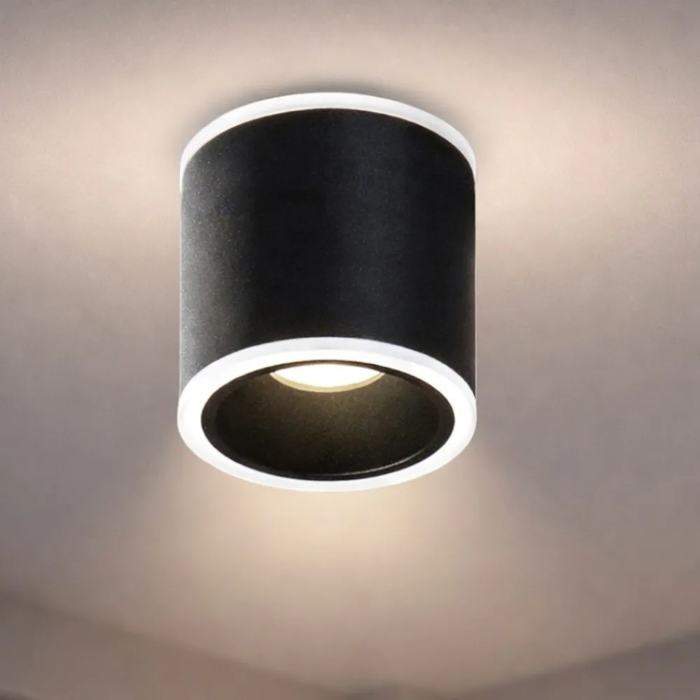 Faretti Da Soffitto-Fabas Luce Faretto led da soffitto nero cilindro 13w 3000k paca