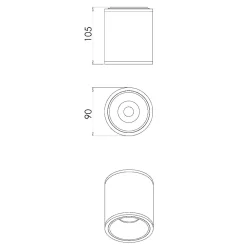 Faretti Da Soffitto-Fabas Luce Faretto led da soffitto nero cilindro 13w 3000k paca