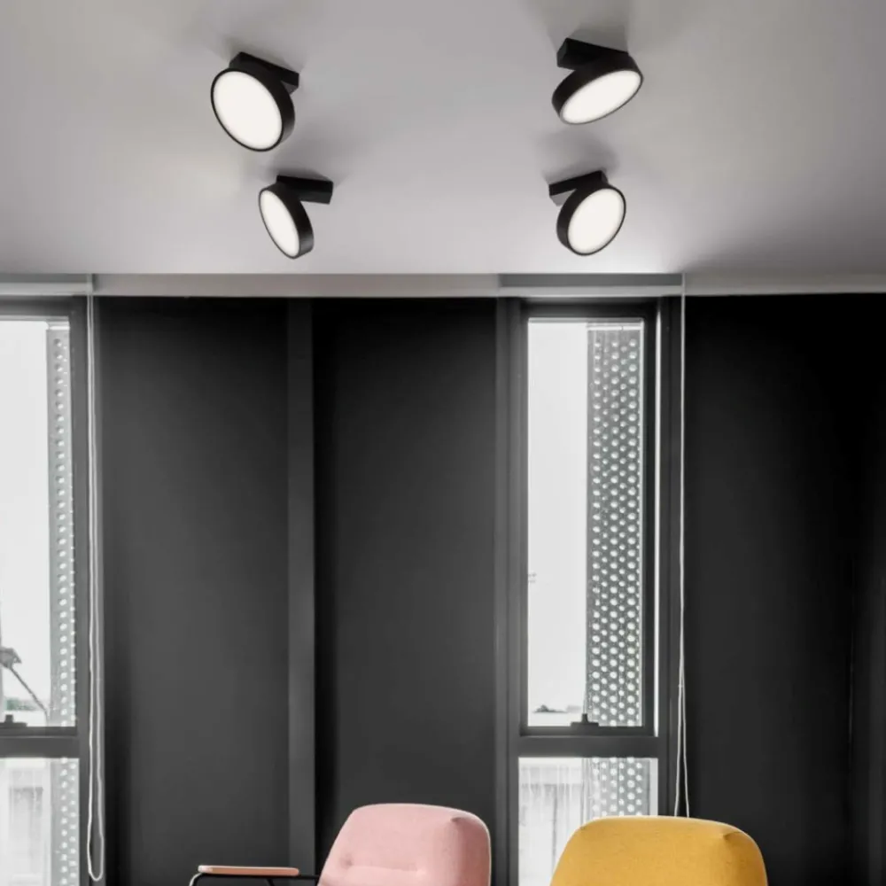 Faretti Da Soffitto-Selezionato da Mazzolaluce Faretto led 20w da soffitto da 2700k-6000k nero orientabile