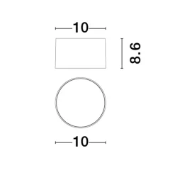 Faretti Da Soffitto-Selezionato da Mazzolaluce Faretto led 10w 3000k da soffitto cilindro oro