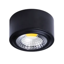 Faretti Da Soffitto-Selezionato da Mazzolaluce Faretto led 8w 3200k da soffitto nero rotondo fp