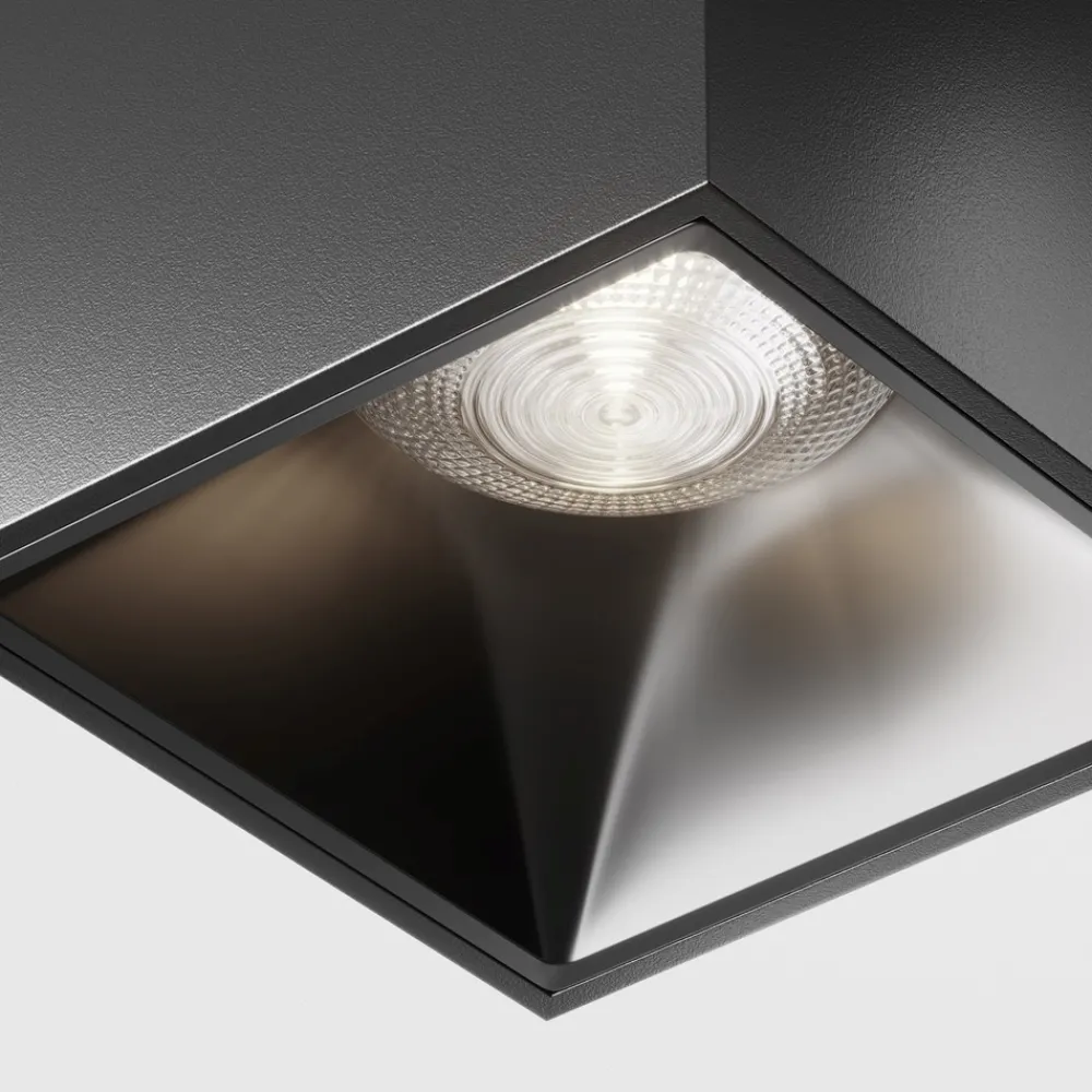 Faretti Da Soffitto-Maytoni Faretto led 12w 4000k focus cubo nero da soffitto