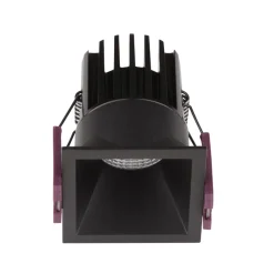 Faretti Da Incasso-Selezionato da Mazzolaluce Faretto led 7w 3000k quadrato nero da incasso a soffitto