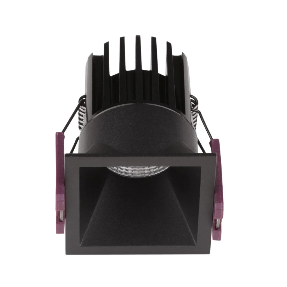 Faretti Da Incasso-Selezionato da Mazzolaluce Faretto led 7w 3000k quadrato nero da incasso a soffitto