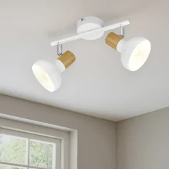 Plafoniere Moderne-Selezionato da Mazzolaluce Faretto 2 luci orientabili bianco marrone