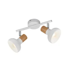 Plafoniere Moderne-Selezionato da Mazzolaluce Faretto 2 luci orientabili bianco marrone