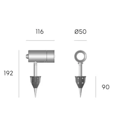 Faretti Da Esterno-Selezionato da Mazzolaluce Faretto nero con picchetto per giardino led 9w cct ip65