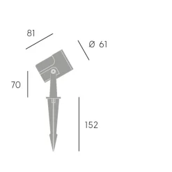 Faretti Da Esterno-Selezionato da Mazzolaluce Faretto nero da giardino con picchetto 12w 3000k ip65