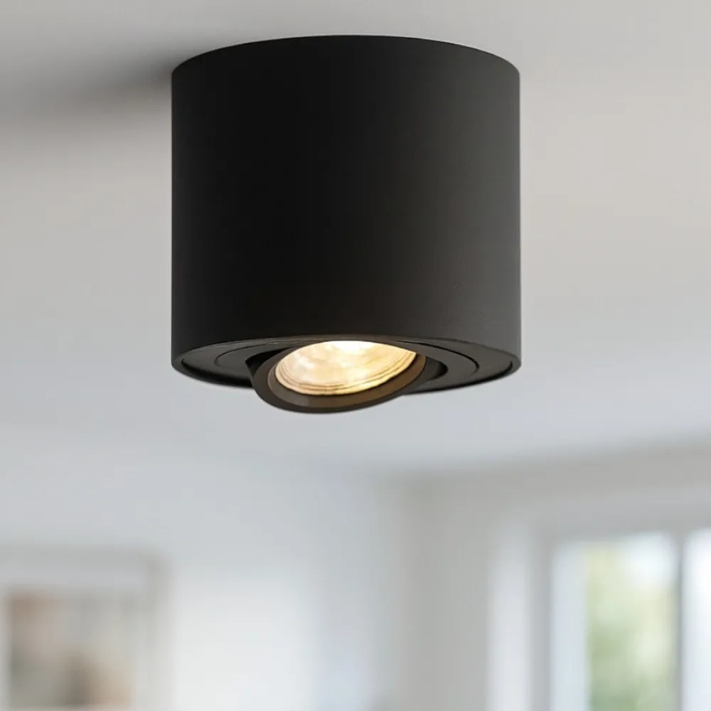 Faretti Da Soffitto-Selezionato da Mazzolaluce Faretto nero da soffitto per interni orientabile