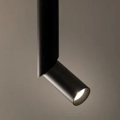 Faretti Da Soffitto-Selezionato da Mazzolaluce Faretto nero lungo cilindro orientabile da soffitto gu10