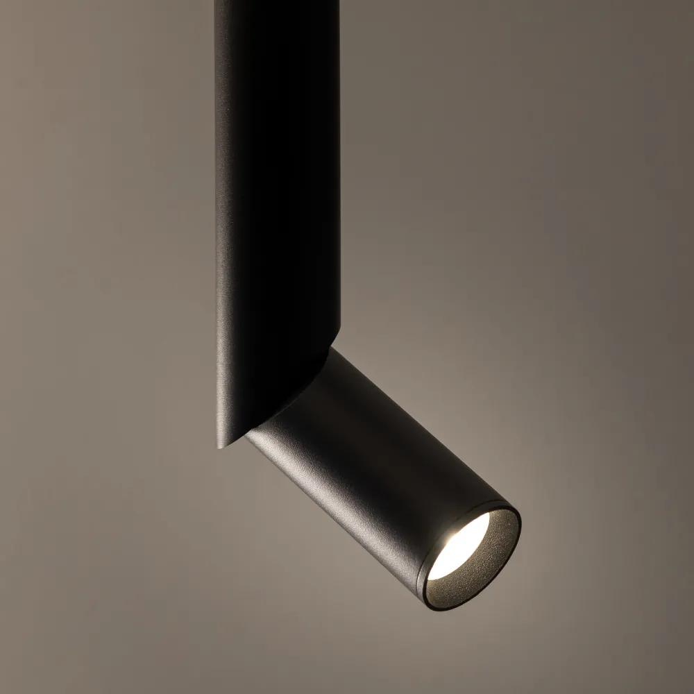 Faretti Da Soffitto-Selezionato da Mazzolaluce Faretto nero lungo cilindro orientabile da soffitto gu10