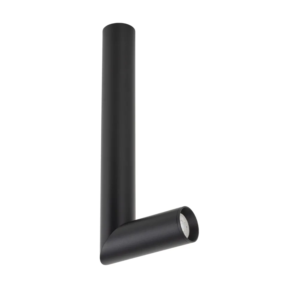 Faretti Da Soffitto-Selezionato da Mazzolaluce Faretto nero lungo cilindro orientabile da soffitto gu10