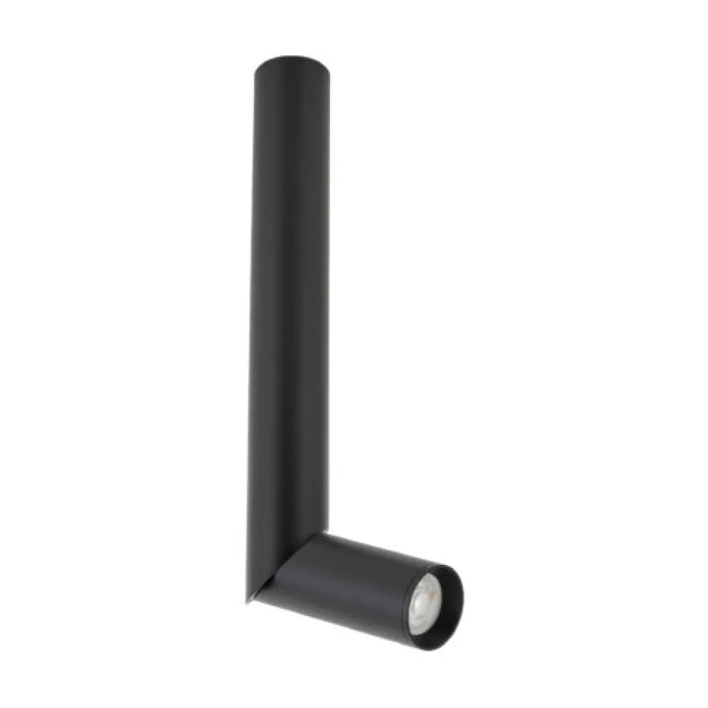 Faretti Da Soffitto-Selezionato da Mazzolaluce Faretto nero lungo cilindro orientabile da soffitto gu10