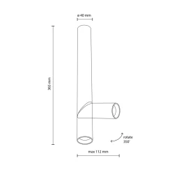 Faretti Da Soffitto-Selezionato da Mazzolaluce Faretto nero lungo cilindro orientabile da soffitto gu10
