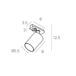 Illuminazione A Binario-Selezionato da Mazzolaluce Faretto nero per binario monofase luce orientabile led e27