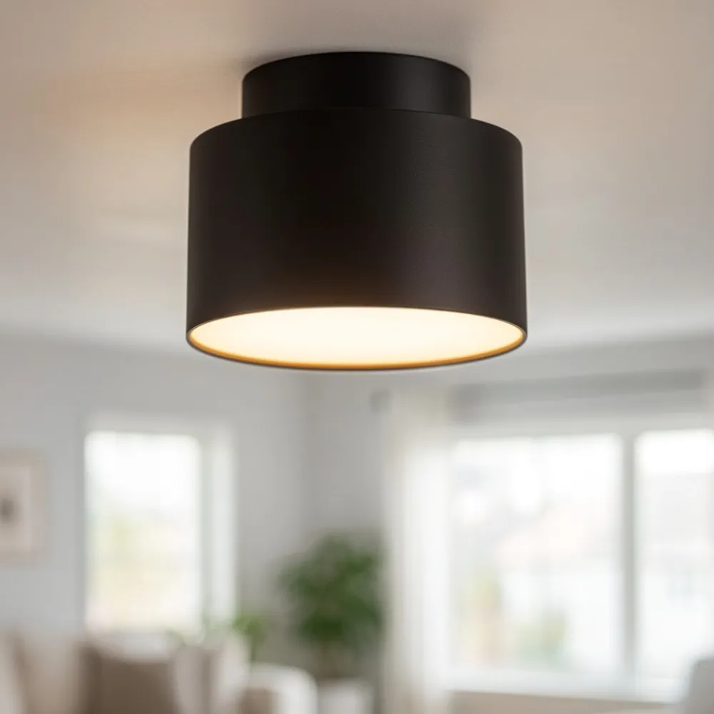 Faretti Da Soffitto-Selezionato da Mazzolaluce Faretto nero rotondo led 16w 3000k da soffitto moderno