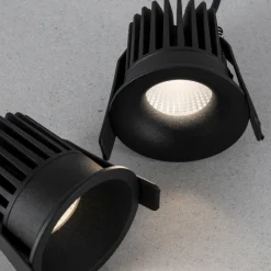 Faretti Da Incasso-Selezionato da Mazzolaluce Faretto nero tondo da incasso led 9w 3000k per cartongesso