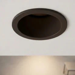 Faretti Da Incasso-Selezionato da Mazzolaluce Faretto nero tondo da incasso a soffitto per cartongesso