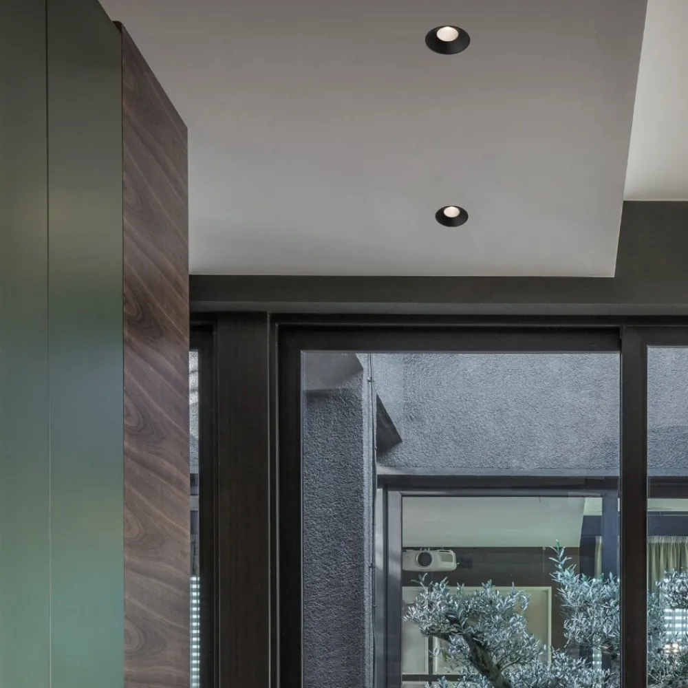 Faretti Da Incasso-Selezionato da Mazzolaluce Faretto nero tondo incasso a soffitto led 9w 3000k
