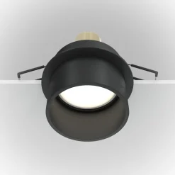 Faretti Da Incasso-Maytoni Faretto nero tondo sporgente da incasso a soffitto reif