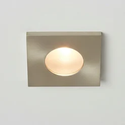 Faretti Da Incasso-Selezionato da Mazzolaluce Faretto nickel per bagno doccia quadrato da incasso a soffitto fp