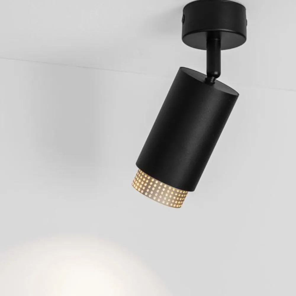 Faretti Da Soffitto-Selezionato da Mazzolaluce Faretto orientabile da soffitto orientabile nero oro gu10