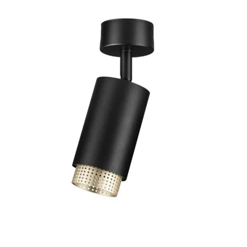 Faretti Da Soffitto-Selezionato da Mazzolaluce Faretto orientabile da soffitto orientabile nero oro gu10