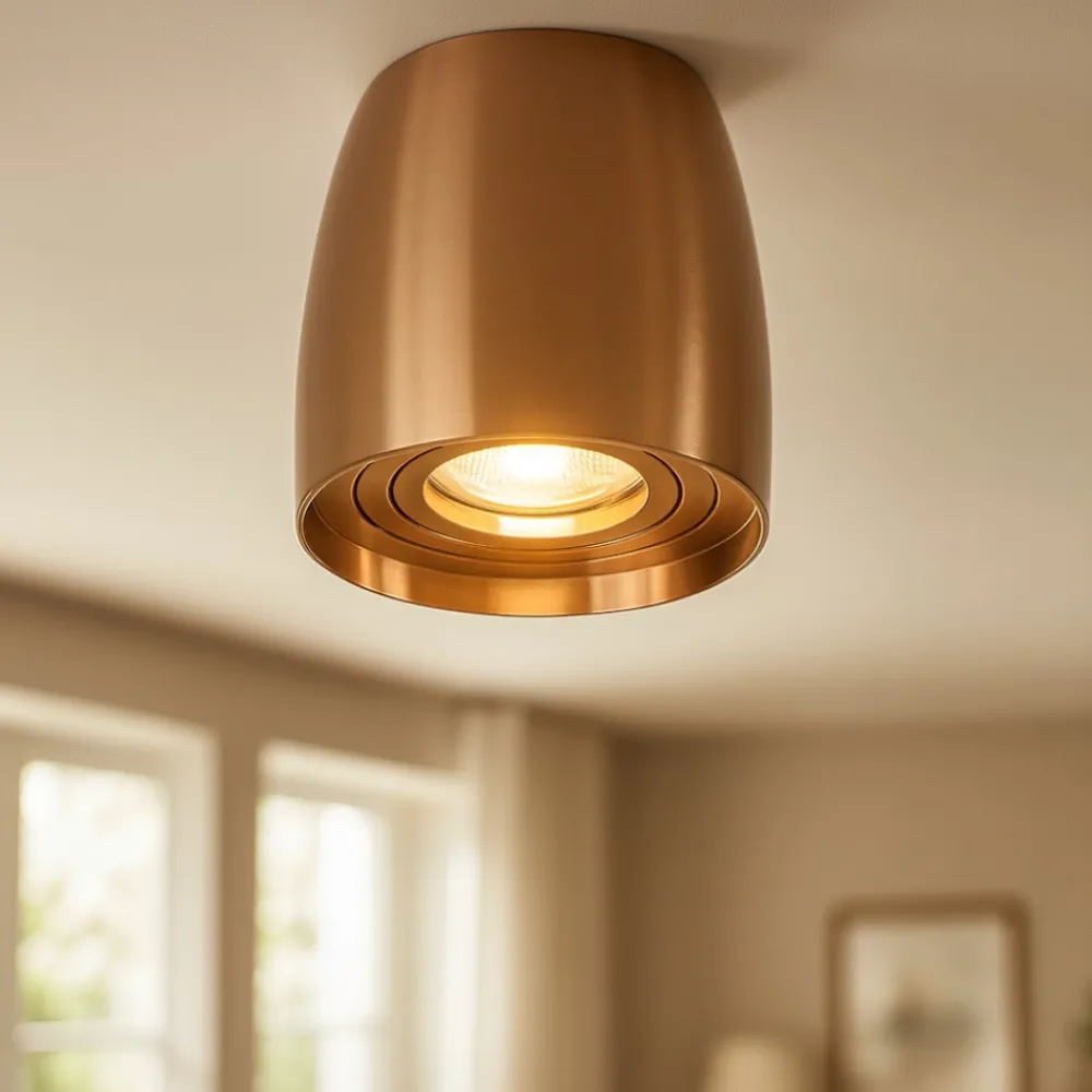 Faretti Da Soffitto-Selezionato da Mazzolaluce Faretto oro rame lampada da soffitto orientabile design moderno