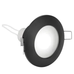 Faretti Da Incasso-Selezionato da Mazzolaluce Faretto per bagno doccia da incasso nero rotondo ip44
