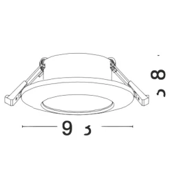 Faretti Da Incasso-Selezionato da Mazzolaluce Faretto per bagno doccia da incasso nero rotondo ip44