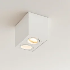 Faretti Da Soffitto-Selezionato da Mazzolaluce Faretto per cucina con 2 luci led orientabili colore bianco