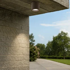 Faretti Da Esterno-Selezionato da Mazzolaluce Faretto per esterni cilindro da soffitto corten led 12w 4000k ip65
