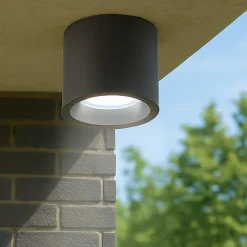 Faretti Da Esterno-Selezionato da Mazzolaluce Faretto per esterni led 12w 3000k grafite cilindro moderno ip65