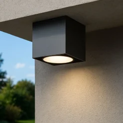 Faretti Da Esterno-Selezionato da Mazzolaluce Faretto per esterno a soffitto led 6w 3000k grafite ip65