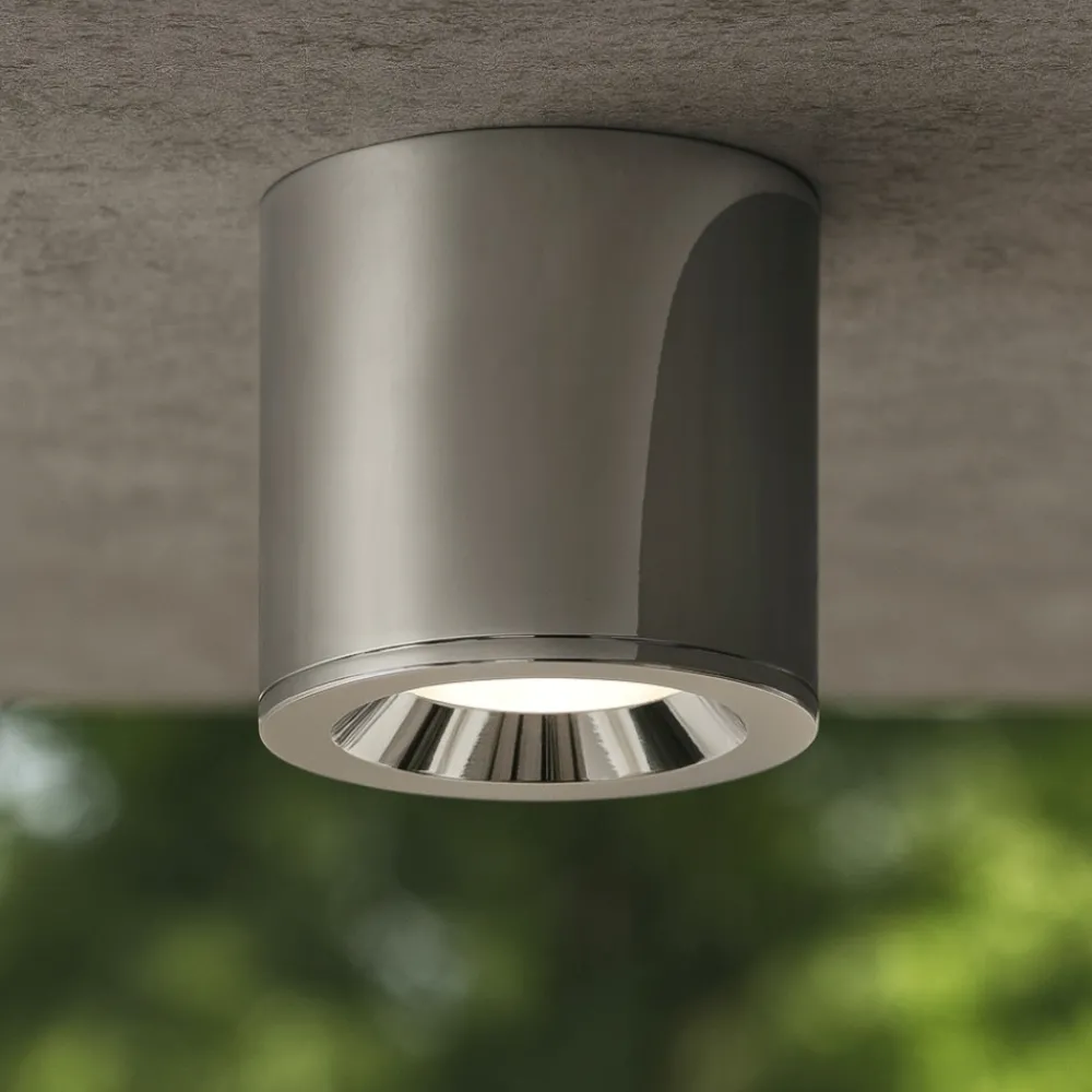 Faretti Da Esterno-Selezionato da Mazzolaluce Faretto per esterno bagno cilindro cromo da soffitto