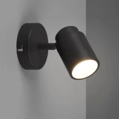 Faretti Da Esterno-Selezionato da Mazzolaluce Faretto per esterno da parete soffitto nero orientabile
